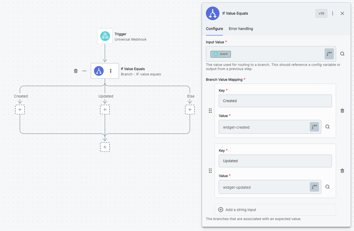Branch if value equals