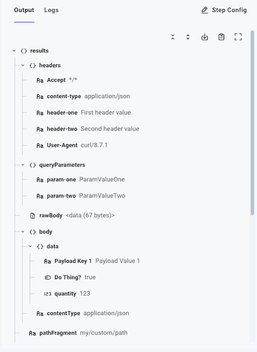 Webhook request payload example