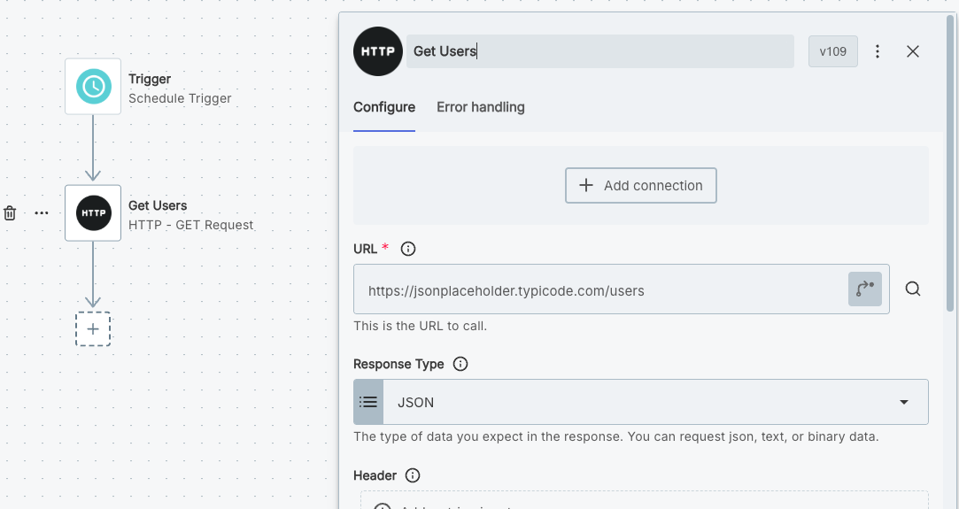Configure HTTP GET step
