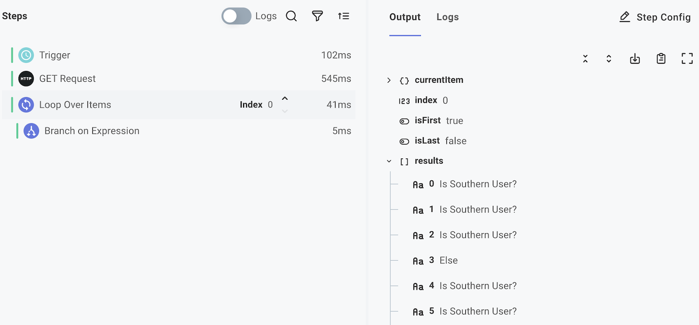 Configure branch step