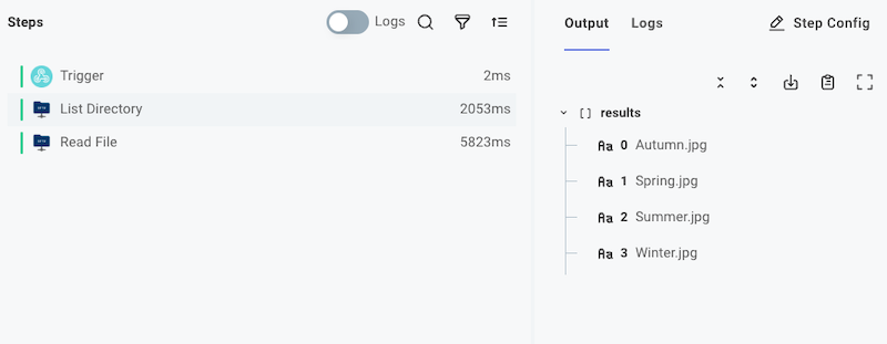 SFTP list directory result